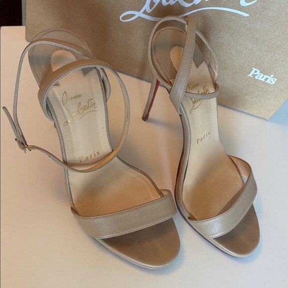 Christian Louboutin Queen 120 Nappa heels color Tan size 37.5 - Picture 6 of 15